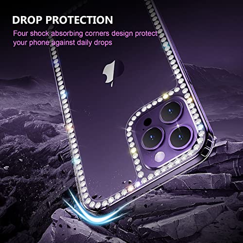 Compatible with iPhone 14 Pro Max Bling Case for Women Girls Sparkle 3D Glitter Case Luxury Shiny Cute Crystal Charms Rhinestone Diamond Bumper Soft TPU Clear Phone Case for iPhone 14 Pro Max - size: iPhone 14 Pro Max