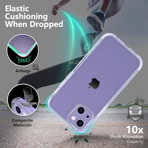 ONES for iPhone 13 mini Slim Case Clear, [PC + TPU Hybrid][Military-Grade Drop Protection][Anti-Yellowing], Shockproof Silicone Hard Cover, Transparent Case - color: HD Highly Clear, size: iPhone 13 mini