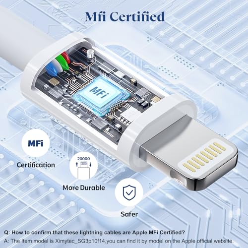 iPhone Charger 3Pack 6FT USB C to Lightning Cable [Apple MFi Certified] - size: 6 feet