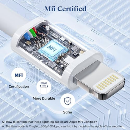 iPhone Charger 3Pack 6FT USB C to Lightning Cable [Apple MFi Certified] - size: 6 feet