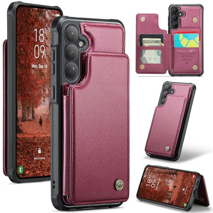 Kowauri for Samsung Galaxy S26 Case, PU Leather Wallet Case for Women Men with RFID Blocking Card Holder Slot Magnetic Closure Shockproof Protective Phone Cover for Samsung Galaxy S26 (Red) - color: Red