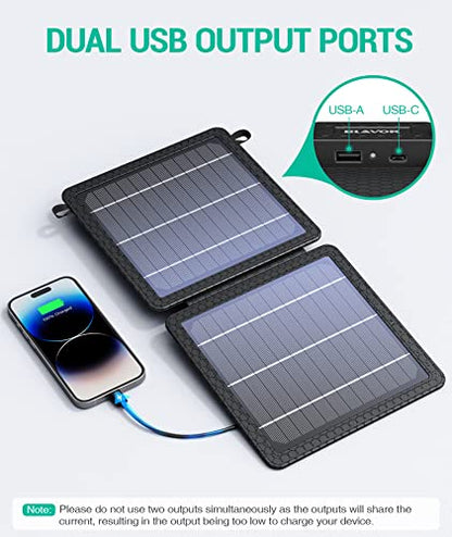 BLAVOR 10W Portable Solar Charger (5V/2A Max), Small Foldable Solar Panel - color: Gray