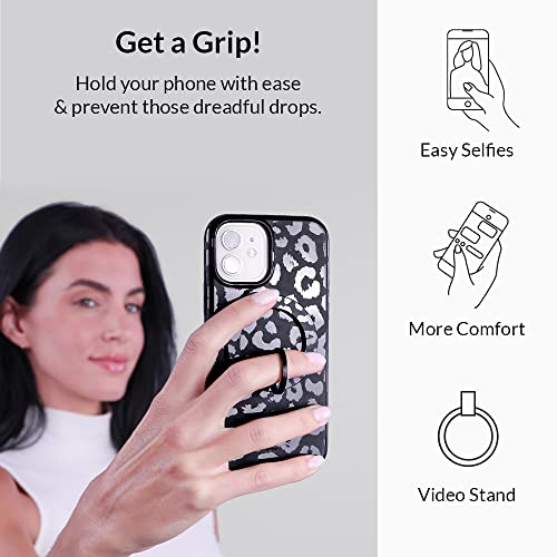 VELVET CAVIAR Compatible with MagSafe Phone Grip - Magnetic Ring Holder with Adjustable Stand - Removable MagSafe Accessories for iPhone 16, 15, 14, 13, 12 (Amethyst Purple Leopard) - color: Amethyst Purple Leopard
