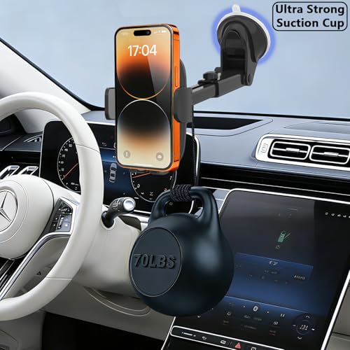 Universal Car Phone Holder Adjustable for Windshield, Black