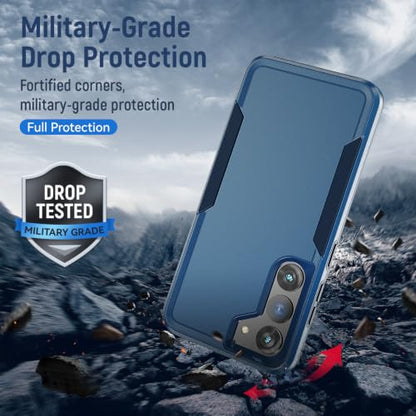 for Samsung Galaxy S23 Case with HD Screen Protector, Dual Layer Military Grade Drop Tested, Heavy Duty Rugged Shockproof Non-Slip Outdoor Protective Cover, Blue - color: Blue