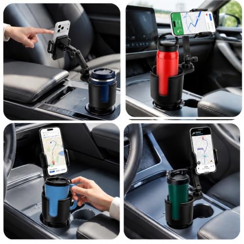 Cup Holder Phone Mount for Car, 2-in-1 Cup Holder Expander with Phone Mount - color: Standard Holder