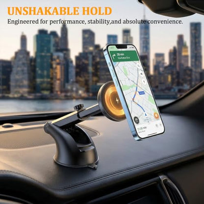 15W Car Mount Charger, Magnetic Wireless Suction Cup Vehicle Dashboard Cell Phone Holder with Air Vent Clip, Automotive Interior Windshield Smartphone Charger Mount, Universal Fit (Style C) - color: Style C