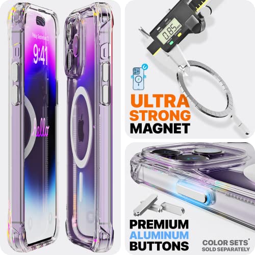 REBEL Clear Case for iPhone 14 Pro Max [Crystal Series Gen-4] Strong MagSafe Compatible, Anti-Scratch, Non-Yellowing, Protective Shockproof Bumpers, Metal Buttons, 6.7 Inch Phone 2023 (Crystal Clear) - color: Crystal Clear, size: iPhone 14 Pro Max