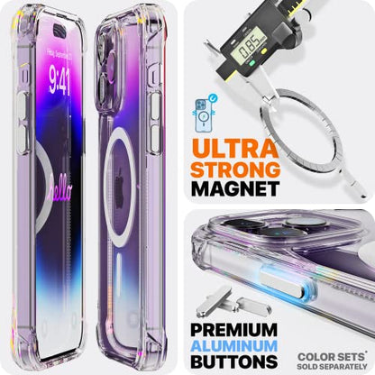 REBEL Clear Case for iPhone 14 Pro Max [Crystal Series Gen-4] Strong MagSafe Compatible, Anti-Scratch, Non-Yellowing, Protective Shockproof Bumpers, Metal Buttons, 6.7 Inch Phone 2023 (Crystal Clear) - color: Crystal Clear, size: iPhone 14 Pro Max