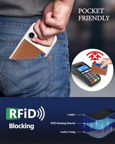 For MagSafe Wallet, Strong Magnet Wallet with RFID Blocking, 9 Cards Holder - color: Brown Trifold MagSafe Wallet