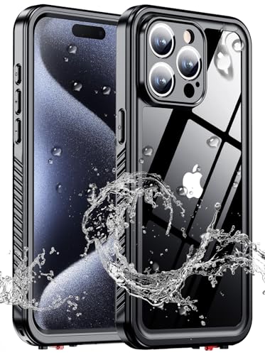 MOZOTER for iPhone 15 Pro Case Waterproof with Clear Sound | [IPX8 Underwater Case][Full Body Shockproof & Dropproof]Built-in Screen Protector for iPhone 15 Pro 6.1 inch-Black - size: For iPhone 15 Pro-6.1"