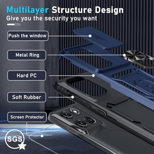 for Moto G Stylus 5G 2026/2025 Case Built in Slide Camera Cover - color: Blue, size: Moto G Stylus 5G 2026/2025