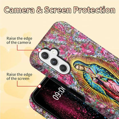 Virgin Mary Phone Case for Samsung Galaxy A16, Dual Layer Shockproof Heavy Duty Protective Cover with Soft TPU + Hard PC, Anti-Scratch Slim Fit, Wireless Charging Compatible - color: Virgin Mary, size: 6.7" Galaxy A16