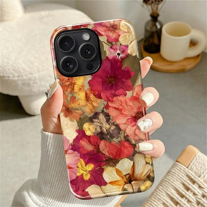 Case for iPhone 14 Pro, Shockproof Hybrid Protective Phone Case, Dual-Layer Drop Protection Anti-Scratch, Pressed Flower - color: Pressed Flower, size: iPhone 14 Pro