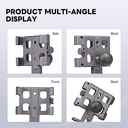 FANAUE Motorcycle Phone Mount, Aluminum Alloy Bike Handlebar Cell Phone Holder Compatible with 1 inch RAM Ball Mounts and Scooter UTV/ATV, Bicycle Phone Mount for iPhone 5.5-7" Smartphone