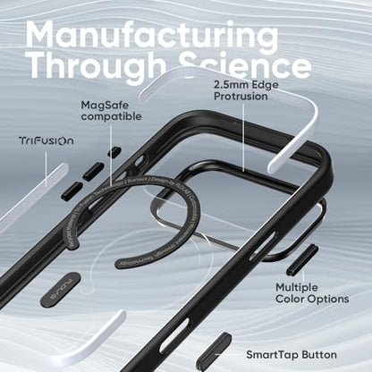 FLOLAB Surtect Tri-Fusion Magnetic for iPhone 17 Pro Case Protective Slim Design Magsafe Compatible Military Grade - Black Clear Black - color: Black Clear Black, size: iPhone 17 Pro