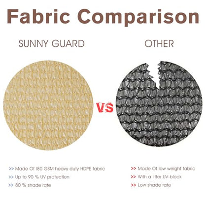 SUNNY GUARD 3' x 10' Balcony Privacy Screen, HDPE Patio Railing Cover Fence - color: Sand Yellow, size: 0 3' x 1 0'