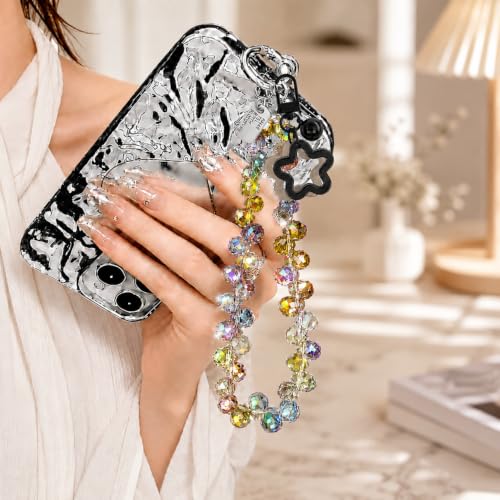 Cute Phone Wrist Strap Chic Beaded Cellphone Lanyard Phone Charm Grip Strap - color: Colorful Crystal