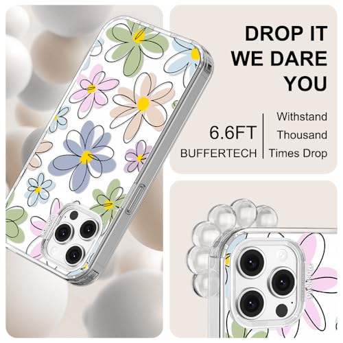 MOSNOVO Case for iPhone 12 & iPhone 12 Pro, [Buffertech 6.6ft Military-Grade Drop Protection] [Anti Peel Off Tech] Clear TPU Bumper Phone Case Cover Design - Linear Blooms - color: Clear - Linear Blooms, size: iPhone 12 / iPhone 12 Pro
