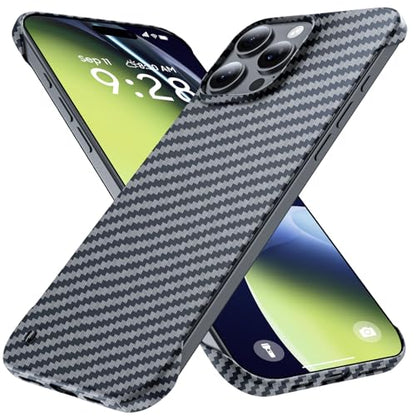 GRECAZO Ultra Thin Carbon Fiber Texture Case for iPhone 16 Pro Max, Black | Frosted Skin-Like Soft Touch Matte Hard PC Back Cover, Slim Fit Lightweight Frameless Borderless Minimalist Design, 6.9 Inch - size: iPhone 16 Pro Max