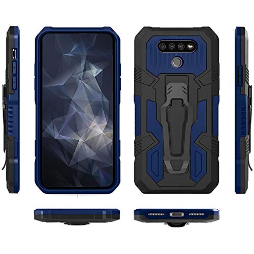 for LG K51 Phone Case,with Tempered Glass Screen Protector [2Pack] Heavy-Duty Military Grade 15ft. Drop Tested Protective Case for LG K51 -Blue - color: BLUE