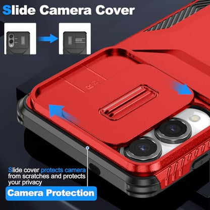 Asuwish Phone Case for Samsung Galaxy S25 Edge 5G with Screen Protector and Slide Camera Cover Rugged Hybrid Shockproof Protective Cell Accessories S25Edge 25S S 25 25Edge 6.66 2025 Women Men Red - color: Red