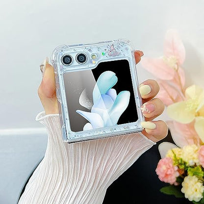 Compatible with Samsung Galaxy Z Flip 5 Case Clear Butterfly Women | Soft TPU Stars Sparkle Glitter Anti-Scratch Shockproof Protective Cover - color: TPU\Butterfly Pink, size: Samsung Galaxy Z Flip 5
