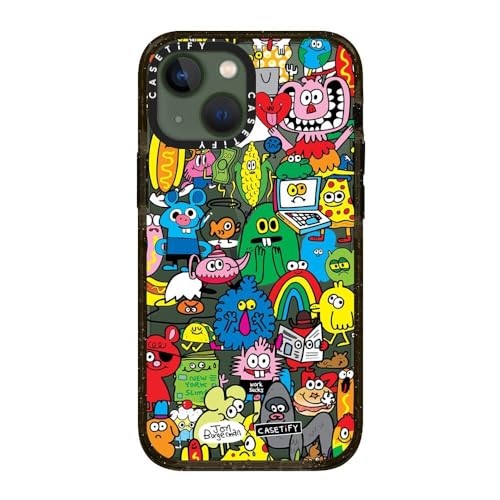 CASETiFY for iPhone 13 Mini Case - Impact | Slim Fit | 6.6 ft. Drop Protection | Fun Friends | Black - color: Fun Friends, size: Iphone 13 Mini (5.4")