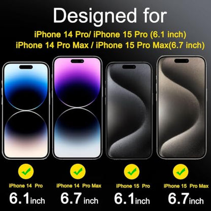 Ferilinso Camera Lens Protector for iPhone 14 Pro Max/15 Pro Max/14 15 Pro - size: 14 Pro/15 Pro-6.7 INCH