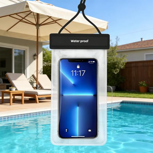 Waterproof Phone Bag Protective Travel Accessories Black | Waterproof Mobile Phone Holder Dry Bag for Women Men Summer Vacation Beach Pool Cruise Outdoor Adventure - color: black