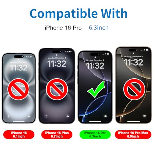 Mothca Matte Glass Full Coverage Screen Protector for iPhone 16 Pro 6.3-inch, Anti-Glare Anti-Fingerprint Black Edge Tempered Glass Film with Easy Installation Tool, Case Friendly, Smooth as Silk - size: iPhone 16 Pro-6.3 Inch