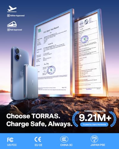 TORRAS MiniMag Pro iPhone 18 Pro Max Portable Charger Power Bank, 10000mAh - color: Blue