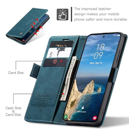 Compatible with Samsung Galaxy S26 Ultra Case with Card Holder, Kickstand Protective Flip Folio Leather Wallet Case for Galaxy S26 Ultra 5G 6.9 inch (Blue) - color: Blue, size: S26 Ultra 6.9 Inch