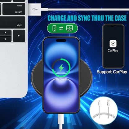 Battery Case for iPhone 16, Upgraded 10000mAh Ultra-Slim Rechargeable Portable Extended Battery Pack Support Qi Wireless Charging Case Compatible with iPhone 16 (6.1 inch) Charger Case Cover(Black) - size: iPhone 16 (6.1 inch)