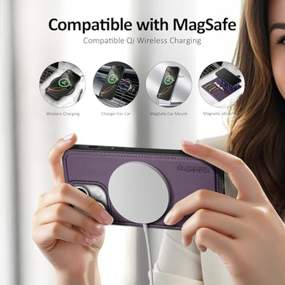 Shieldtop Compatible with MagSafe iPhone 13 Wallet Case,Dark Purple - color: Dark Purple, size: iPhone 13 - 6.1"