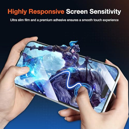KUZOOM 2Pack Privacy 9H+ Tempered Glass Screen Protector for iPhone 15Plus - color: Black 15Plus