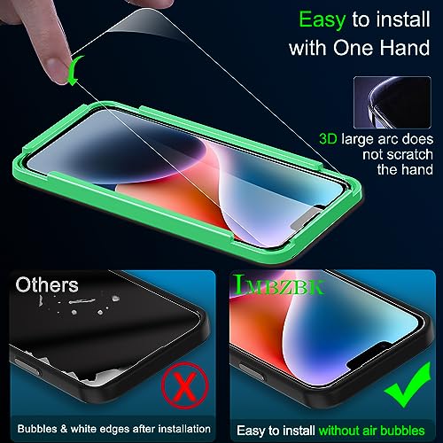 IMBZBK Screen Protector for iPhone 14, Tempered Glass, 3+3 Pack - color: 14-Transparent