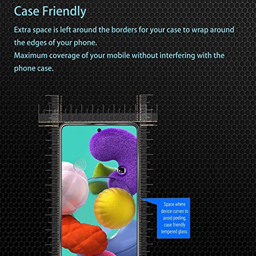3+2 Pack Screen Protector for Samsung Galaxy A51 4G/5G - size: Galaxy A51 3+2 Pack