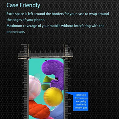 3+2 Pack Screen Protector for Samsung Galaxy A51 4G/5G - size: Galaxy A51 3+2 Pack