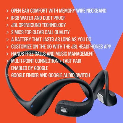 JBL Endurance Pace - Open-Ear Sport Headphones - Black/Gray - color: Black/Grey