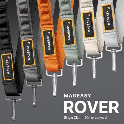 MAGEASY Rover iPhone Lanyard Crossbody with Tether Tab & Attachment Loop, Adjustable Anti Theft Phone Strap for Samsung Google Pixel Phone, 20mm Neck Shoulder Lanyard (Single Clip, Gray) - color: Gray, size: Single Clip