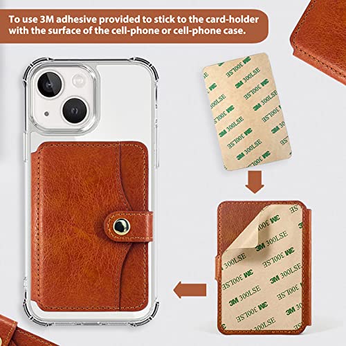 M-Plateau Phone Purse With Slim Sticker Compatible with Most Smartphones (Brown) - color: Brown