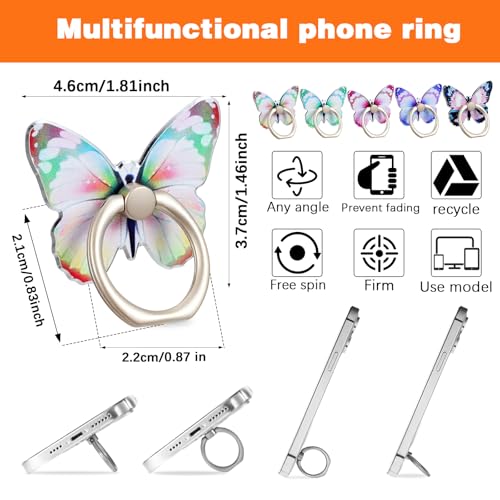 Ouligay 5PCS Butterfly Phone Ring Holder Cute Cell Phone Ring Grip