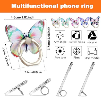 Ouligay 5PCS Butterfly Phone Ring Holder Cute Cell Phone Ring Grip