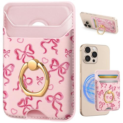 Shorogyt Compatible with Magsafe Wallet with Ring, Butterfly - color: Butterfly