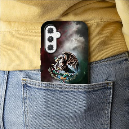 Mexican Eagle Phone Case for Samsung Galaxy S25, Dual Layer Shockproof Rugged Cover with Soft TPU + Hard PC, Anti-Scratch Slim Fit Wireless Charging Compatible - color: Mexican Eagle, size: 6.2" Galaxy S25