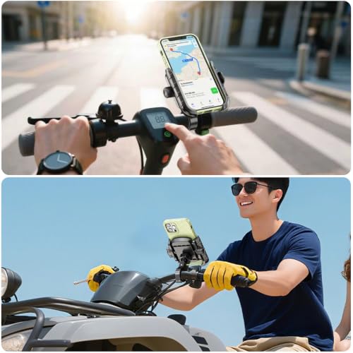 LOKTENWO Bike Motorcycle Phone Mount with Aluminum Alloy Mounting Base
