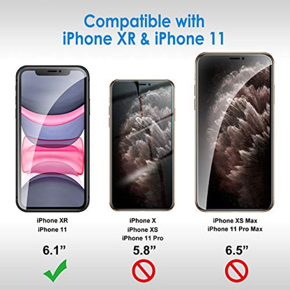 JETech Privacy Screen Protector for iPhone 11/XR, 2-Pack - size: iPhone 11/XR 6.1-Inch