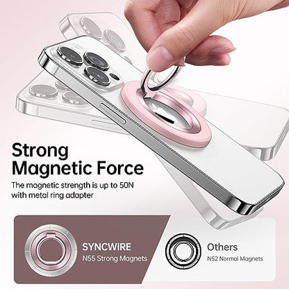 SYNCWIRE for MagSafe Phone Grip, Magnetic Phone Ring Holder - color: Light Pink