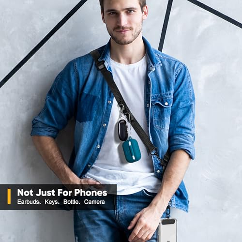 Cell Phone Lanyard Crossbody - Adjustable Nylon Strap Grey, Anti-Theft Lock Hook, Universal Fit (4-7" Screens) - color: Grey